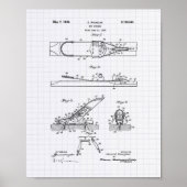 Ski Binding 1940 Patent Art - Lined Peper Poster (Vorne)