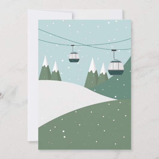 Ski Birthday Girls Skipisten Snowboard Schnee Einladung (Rückseite)