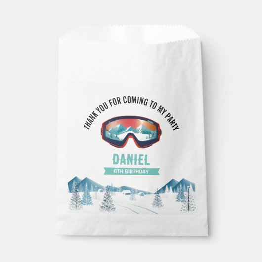 Ski Birthday Party Snowboard Geschenktütchen (Vorderseite)
