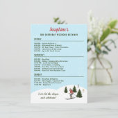 Ski Birthday Trip Weekend Getaway Itinerary Begleitkarte (Stehend Vorderseite)