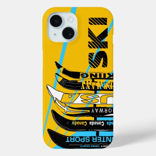Ski Blade Orange Blue iPhone Case (Rückseite)