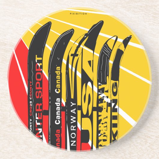 Ski-Blatt-Untersetzer Getränkeuntersetzer (Vorne)