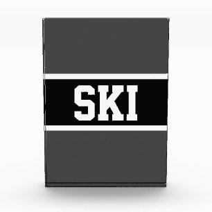 SKI Bold Moderne Grau Schwarz-weiße athletische St Fotoblock