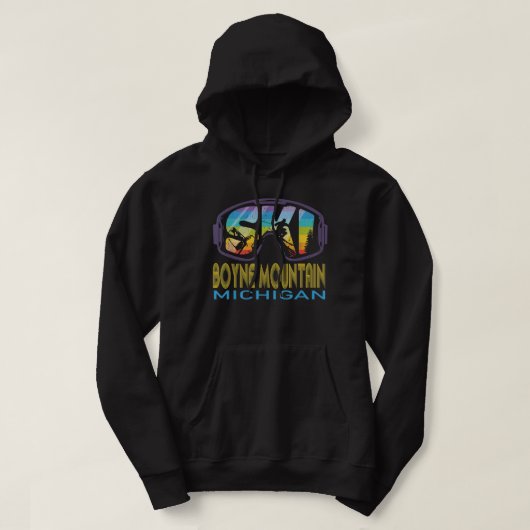 Ski Boyne Berg Michigan Skiurlaub Hoodie (Design vorne)