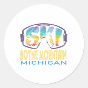 Ski Boyne Berg Michigan Skiurlaub Runder Aufkleber