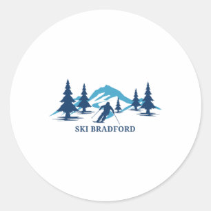 Ski Bradford Machusetts Skigebiet Skifahren Skifah Runder Aufkleber