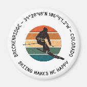 Ski Breckenridge, Colorado - Man Skier, Schwarzer  Magnet (Vorne)