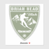 Ski Brian Head Utah Aufkleber (Blatt)