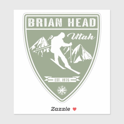 Ski Brian Head Utah Aufkleber (Blatt)