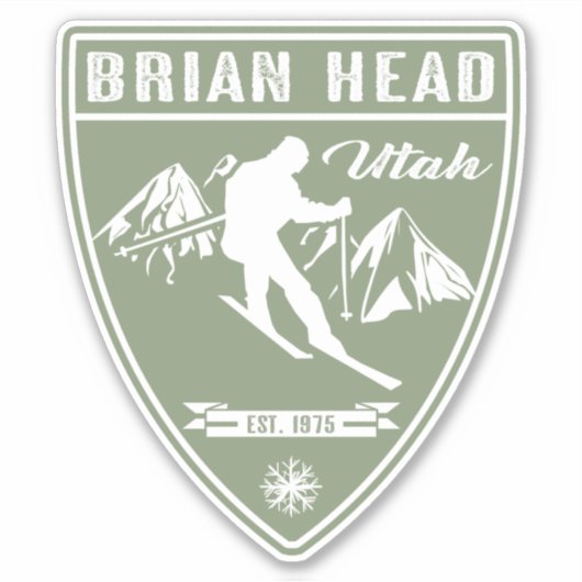 Ski Brian Head Utah Aufkleber (Vorderseite)