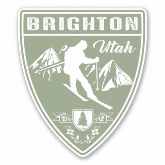 Ski Brighton Utah Aufkleber (Vorderseite)