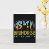 Ski Brundage Idaho Skiurlaub Karte (Gelbe Blume)