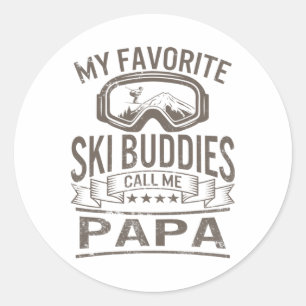 Ski Buddies Papa Skibrille Snowboarden Opa Runder Aufkleber