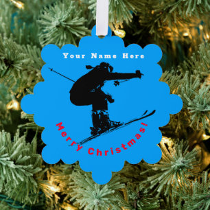 Ski Bum - Abfahrtsläufer Ornament Karte