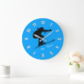 Ski Bum - Downhill Skier Große Wanduhr (Zuhause)