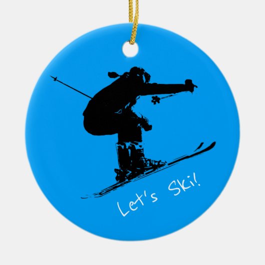 Ski Bum - Downhill Skier Keramik Ornament (Vorne)