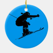 Ski Bum - Downhill Skier Keramik Ornament (Hinten)