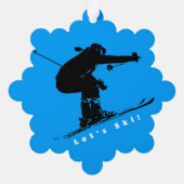 Ski Bum - Downhill Skier Ornament Karte (Rückseite)