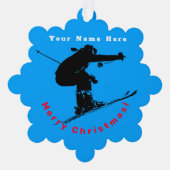 Ski Bum - Downhill Skier Ornament Karte (Vorderseite)