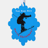 Ski Bum - Downhill Skier Ornament Karte (Linke Ecke)