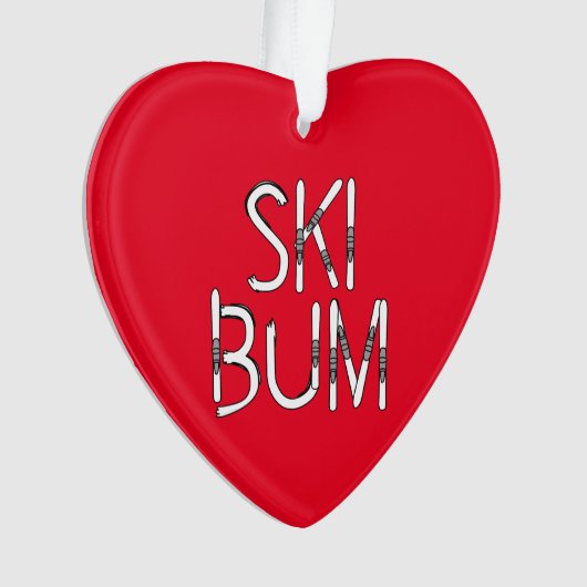Ski Bum Skis Ornament (Vorderseite)