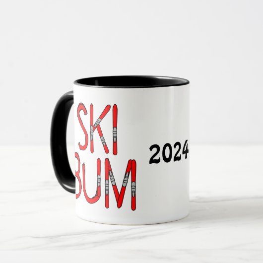 Ski Bum Skis Tasse (Vorderseite Links)