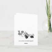 Ski Bunny Feiertagskarte (Rückseite)