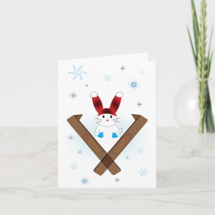 Ski Bunny Feiertagskarte