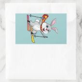 Ski Bunny - Niedlicher und sonniger Cartoon Rechteckiger Aufkleber (Tasche)