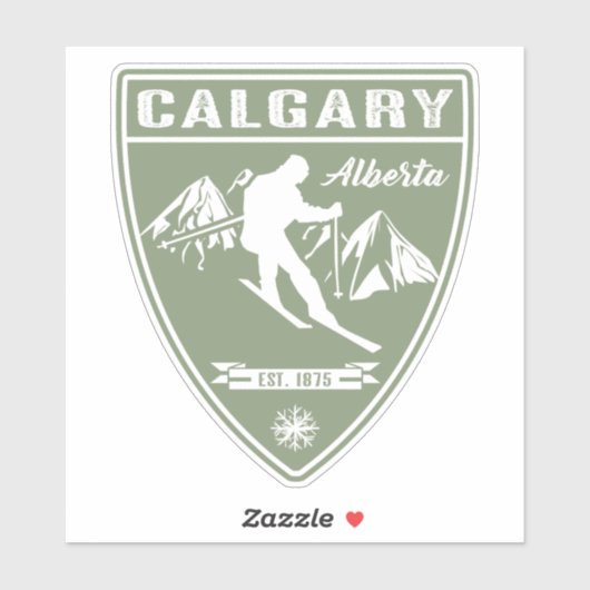 Ski Calgary Alberta Aufkleber (Blatt)