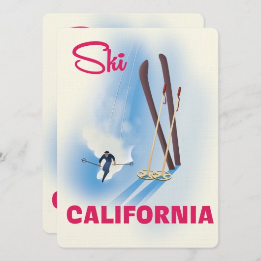 Ski California Reiseplakat (Vorne/Hinten)