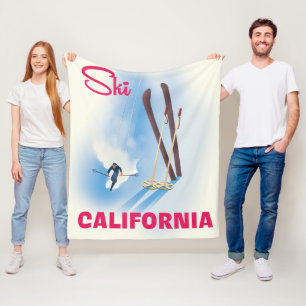 Ski California Reiseplakat Fleecedecke