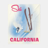 Ski California Reiseplakat Fleecedecke (Vorderseite)