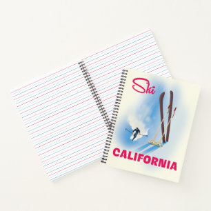 Ski California Reiseplakat Notizbuch