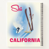 Ski California Reiseposter-Notebook Notizblock (Rückseite)