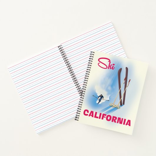Ski California Reiseposter-Notebook Notizblock (Innenseite)
