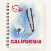 Ski California Reiseposter-Notebook Notizblock (Vorderseite)