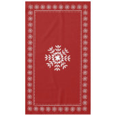 Ski-Chalet-Weihnachtsrote und weiße Schneeflocke Tischdecke (Vorderseite)