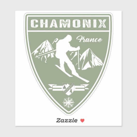 Ski Chamonix Frankreich Aufkleber (Blatt)