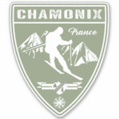 Ski Chamonix Frankreich Aufkleber (Vorderseite)