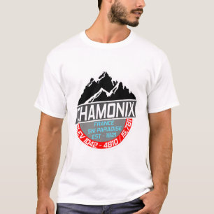 Ski Chamonix T Shirt Mont Blanc Frankreich Skigebi