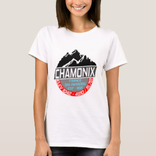 Ski Chamonix T Shirt Mont Blanc Frankreich Skigebi