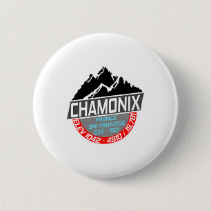 Ski Chamonix T Shirt Mont Blanc Frankreich Skigebi Button