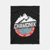 Ski Chamonix T Shirt Mont Blanc Frankreich Skigebi Fleecedecke (Vorderseite)