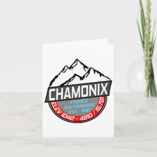 Ski Chamonix T Shirt Mont Blanc Frankreich Skigebi Karte