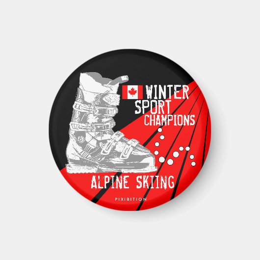Ski-Champions Ski Boot CA Round Magnet (Vorne)