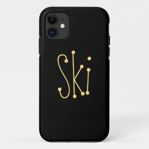 SKI Chic Spaß Coole Whimsical Text Black Backgroun Case-Mate iPhone Hülle