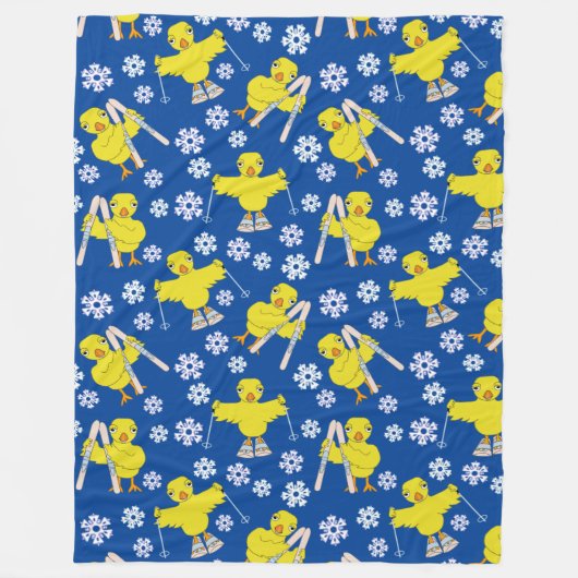 Ski Chick Muster Fleecedecke (Vorderseite)