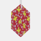 Ski Chick Muster Ornament Aus Glas (Vorderseite Rechts)