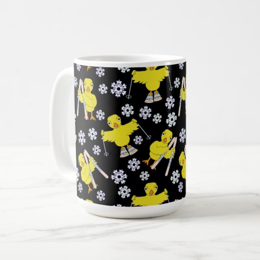 Ski Chick Pattern Kaffeemaschine Tasse (Vorderseite Links)